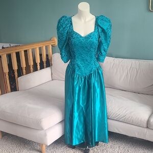 Alfred Angelo Dream Maker Teal Evening Gown